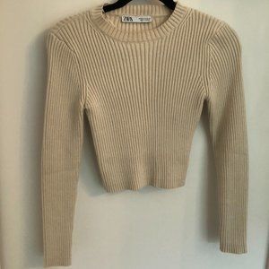 NWOT Zara Cropped Knit Sweater